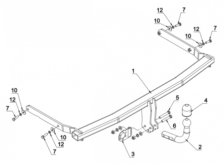 Фаркоп Auto-Hak для Mazda 6 (4,5 дв) 2008-2013 Арт. M 56 M 56 в 