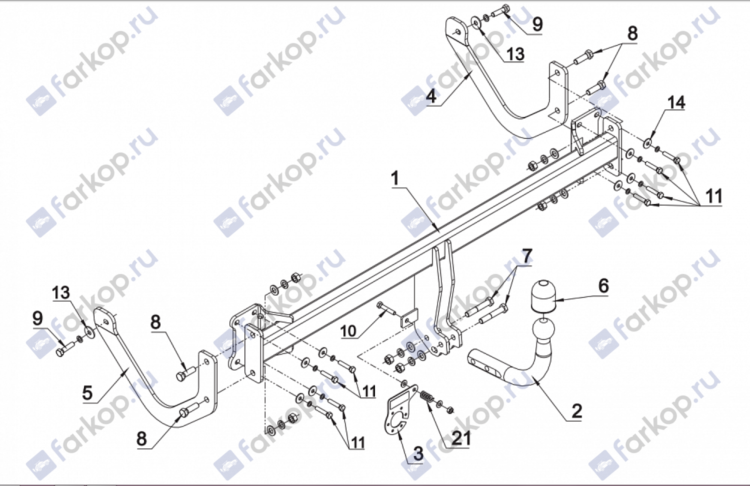 Фаркоп Auto-Hak для Citroen C5 (4D) 2008-2016 P 35 в 