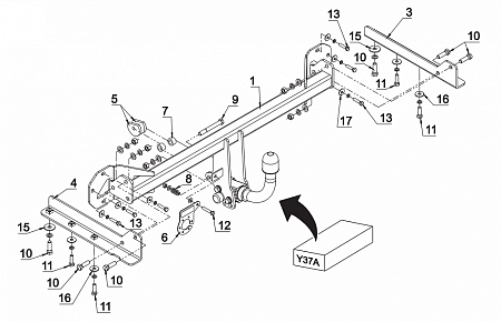 Фаркоп Auto-Hak для Honda Civic (5 дв) 2012-2014 Арт. Y 37A Y 37A в 