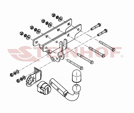 Фаркоп Steinhof для Jeep Wrangler 2007-2018 Арт. J-071 J-071 в 