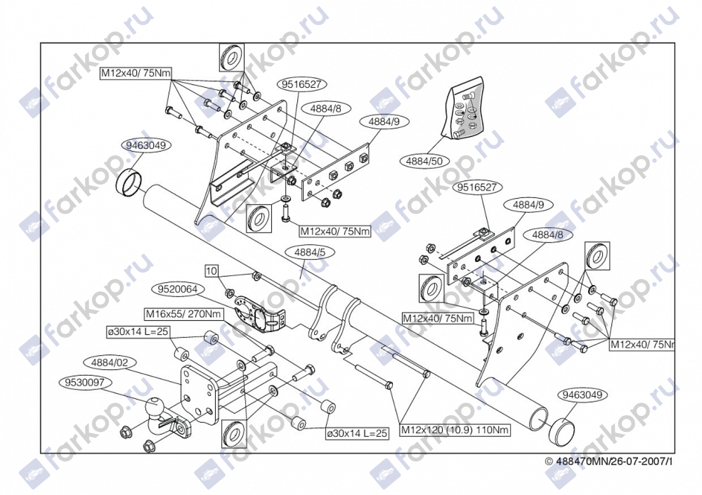 Фаркоп Brink для Mitsubishi L200 2006-2014  Арт. 488400 488400 в 