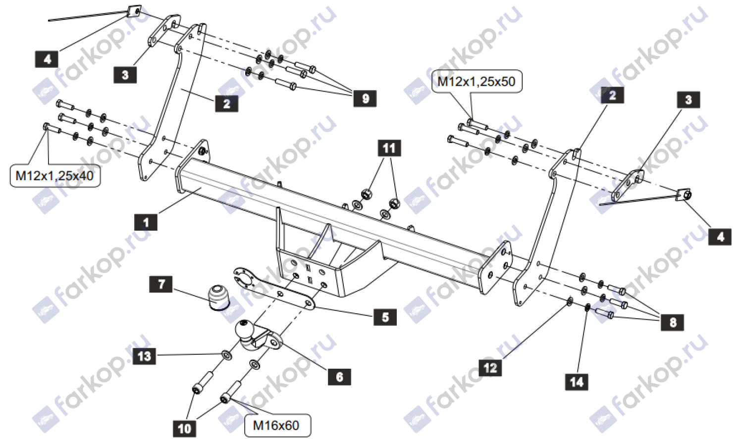 Фаркоп Sheriff для Great Wall Poer 2021 - 4545.21 в 