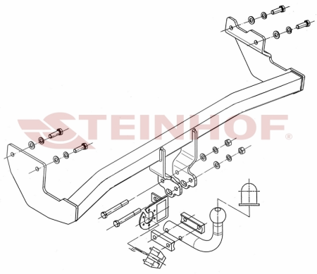 Фаркоп Steinhof для Hyundai Getz 2005-2009 Арт. H-238 H-238 в 