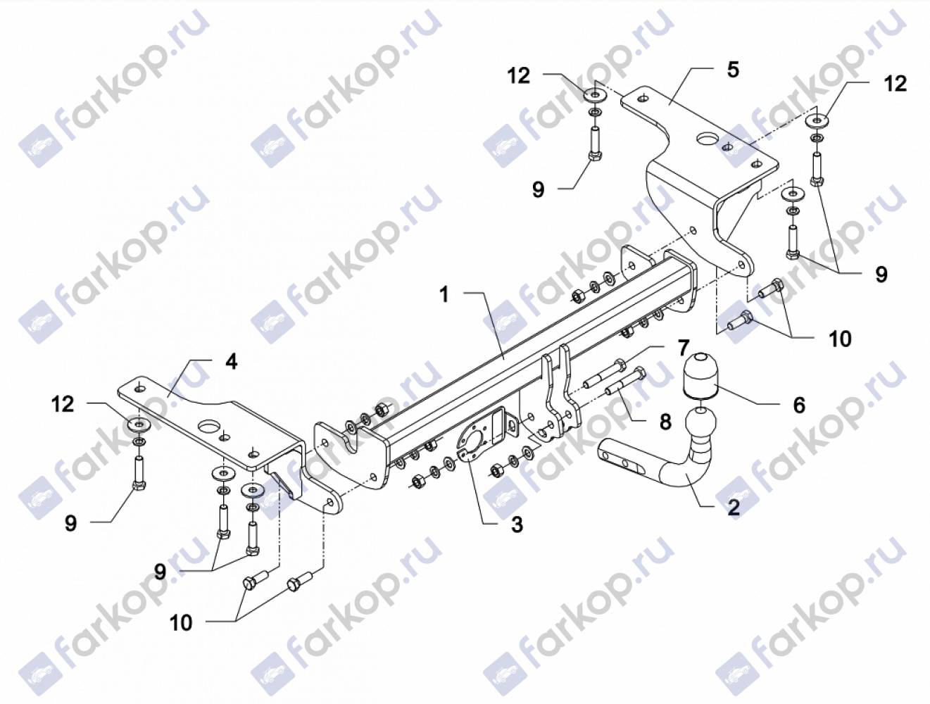 Фаркоп Auto-Hak для Toyota Corolla 2007-2010 Арт. 0 72 0 72 в 