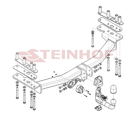 Фаркоп Steinhof для Land Rover Discovery Sport 2014-2019 (с запасн. колесом в багажнике) Арт. L-123 L-123 в 