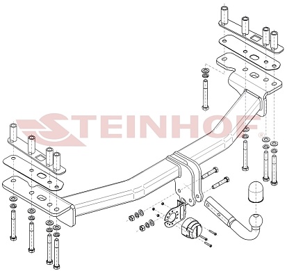 Фаркоп Steinhof для Land Rover Discovery Sport 2015-2019  (с запасным колесом в багажнике) Арт. L-122 L-122 в 