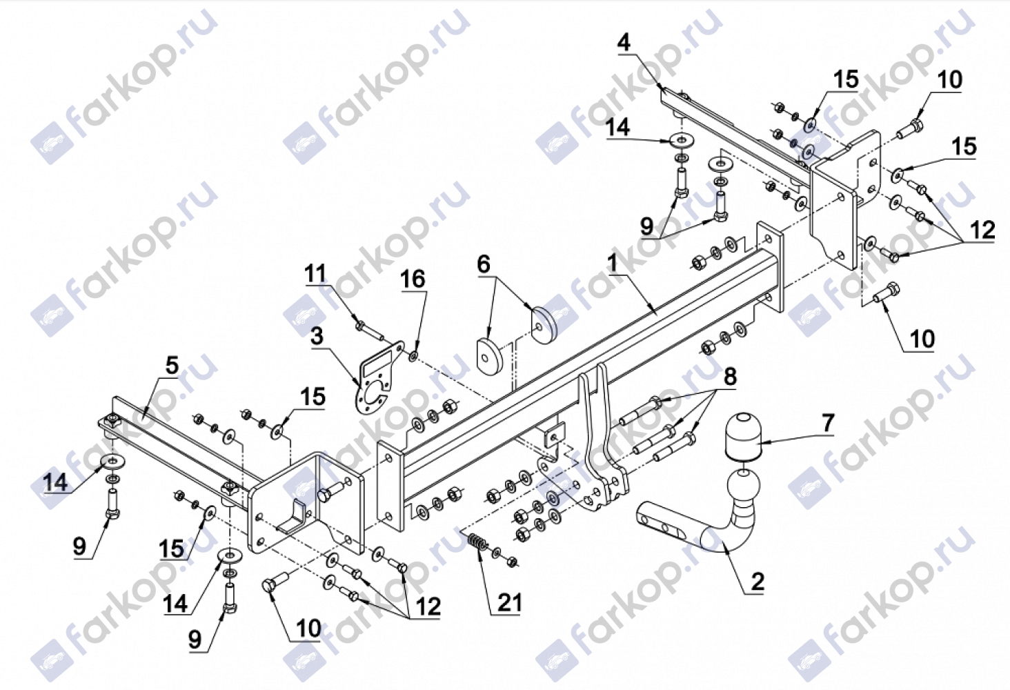 Фаркоп Auto-Hak для Honda Civic (4 дв) 2012-2017 Арт. Y 38 Y 38 в 