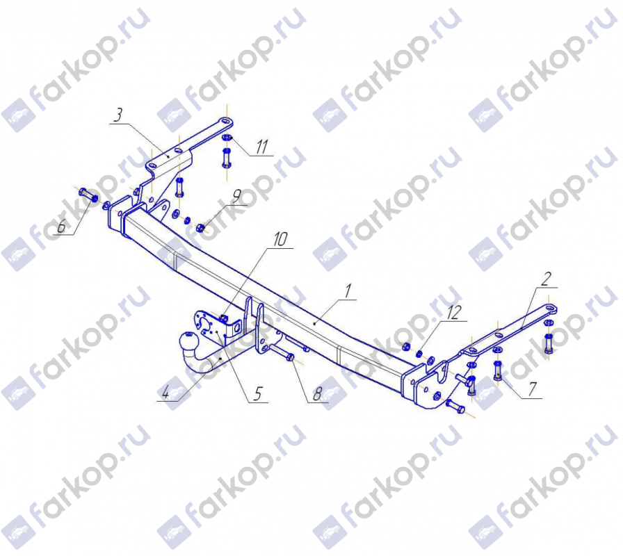 Фаркоп AvtoS для Toyota RAV4 2005-2012 Арт. TY 22 TY 22 в 