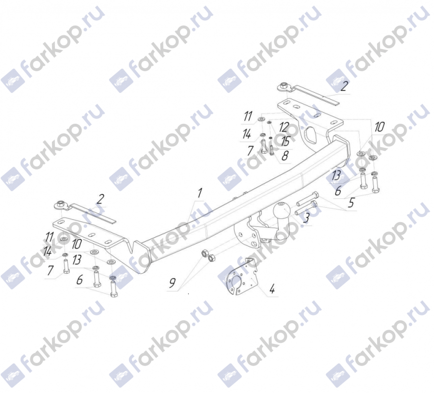 Фаркоп AvtoS для Toyota Corolla (3-5 дв.,хетчбек) 2002-2007 Арт. TY 29 TY 29 в 