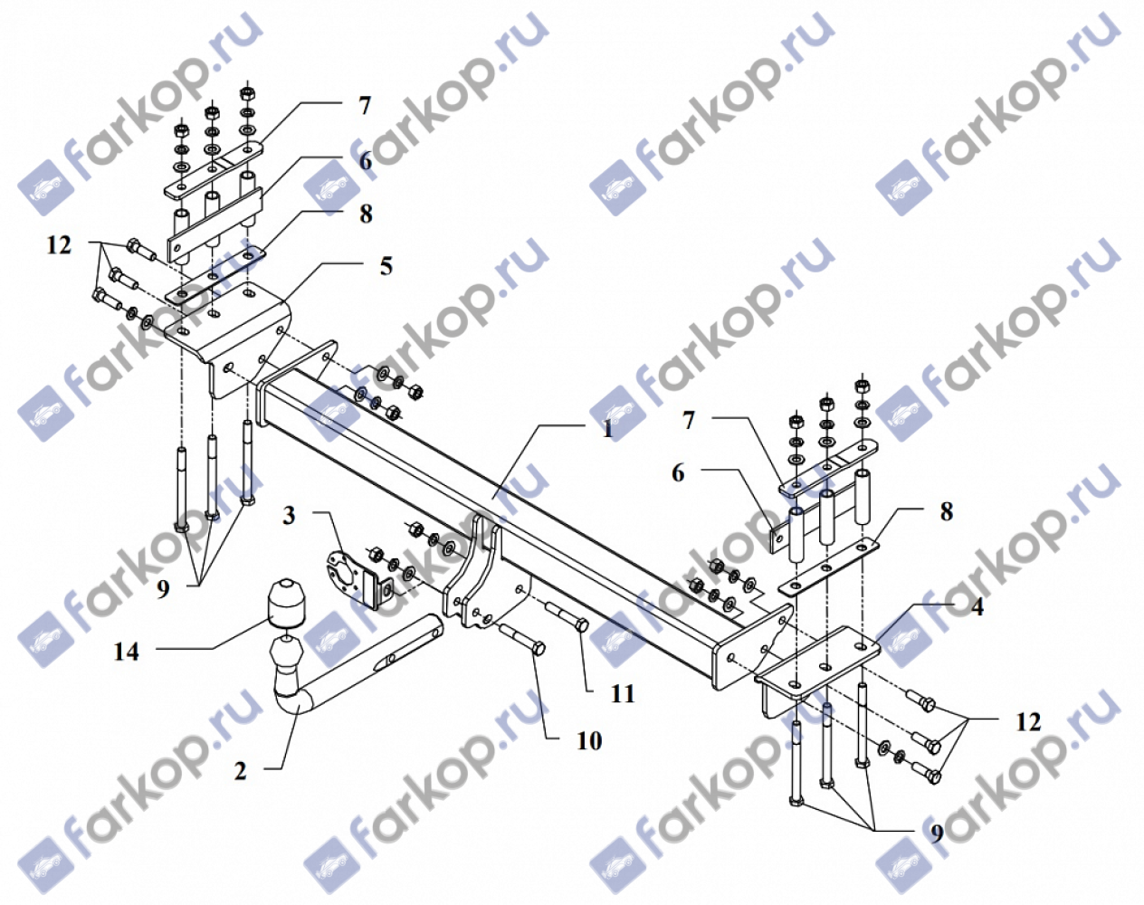 Фаркоп Auto-Hak для Nissan Patrol 1998-2004 Арт. V 02 V 02 в 