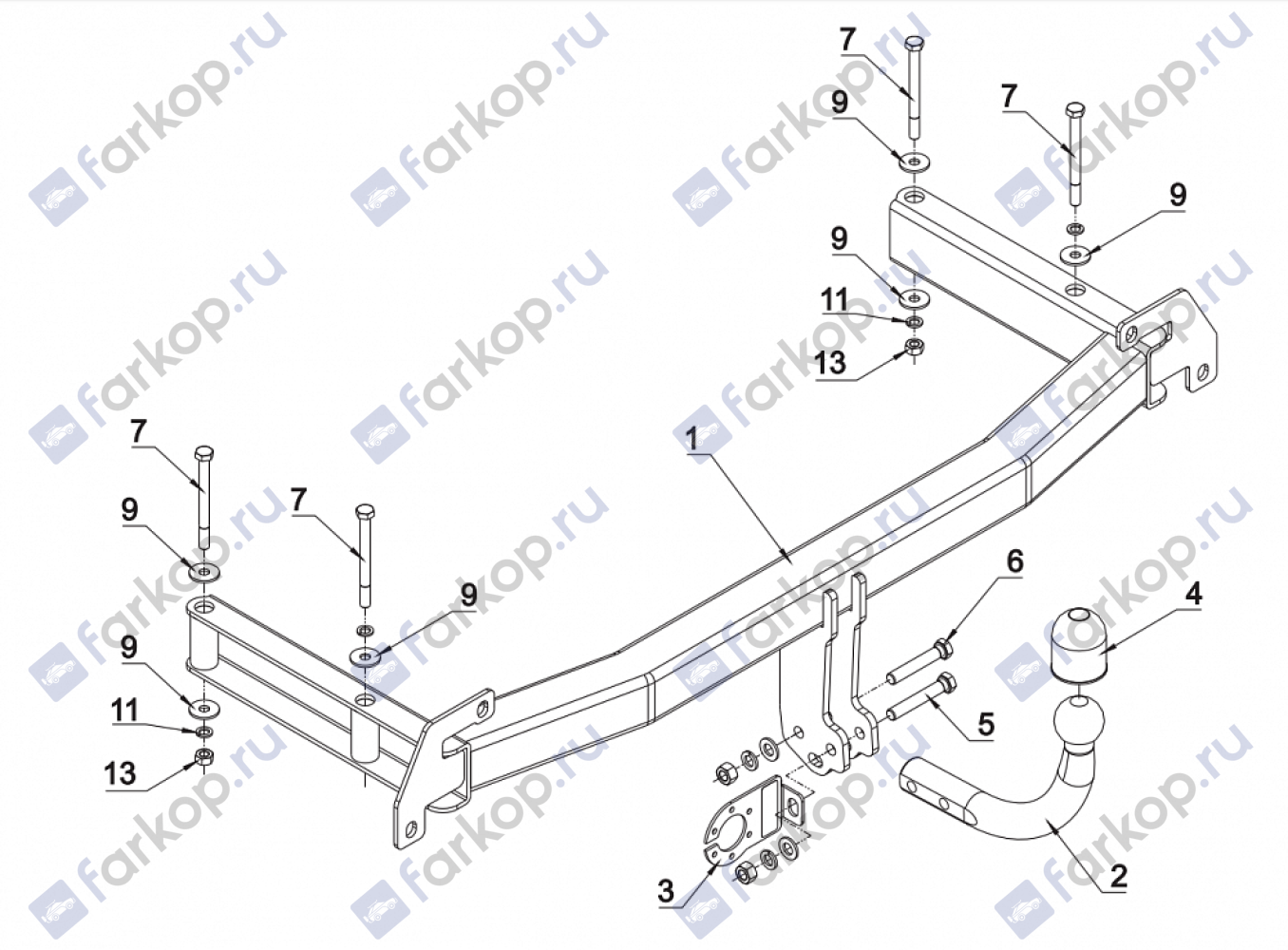 Фаркоп Auto-Hak для Audi A4 1994-2000 Арт. A 08 A 08 в 