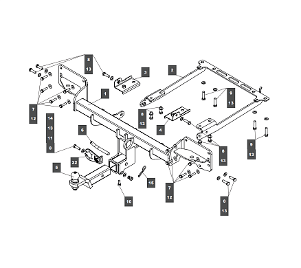 Фаркоп Baltex для Land Rover Range Rover L405 2013-2022 Арт. 349287 349287 в 