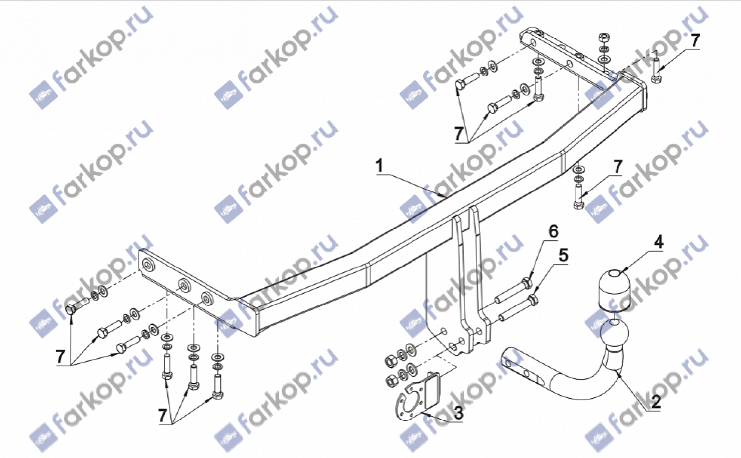 Фаркоп Auto-Hak для Nissan Primera (kombi) 2002-2008 V 52 в 