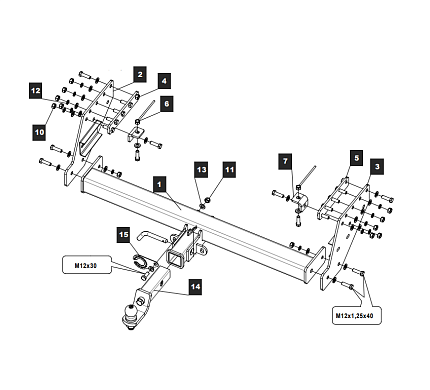 Фаркоп TowRus для Mitsubishi L200 2015- 149346 в 