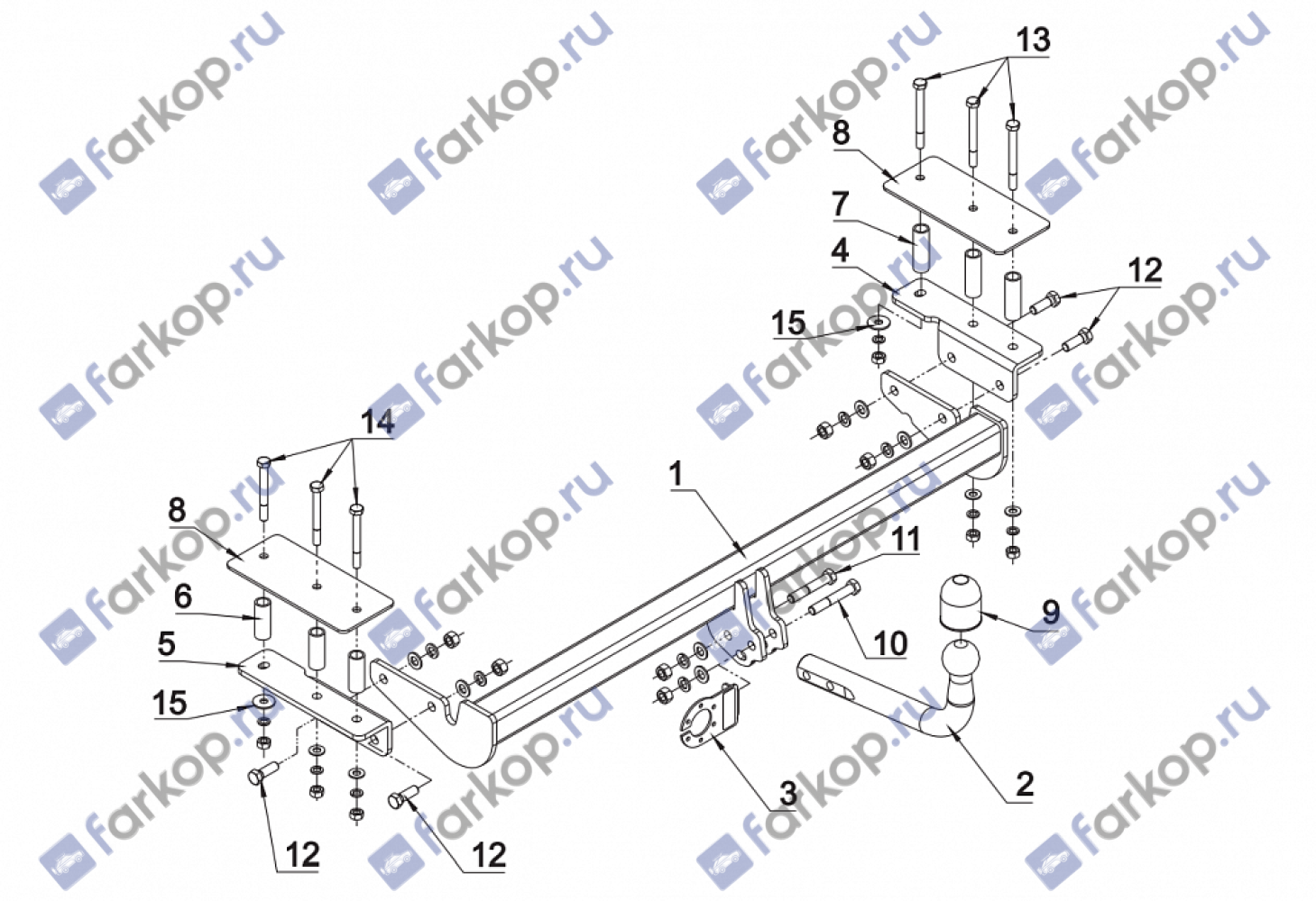 Фаркоп Auto-Hak для Opel Astra (4дв.) 2008 -2015 E 53 в 