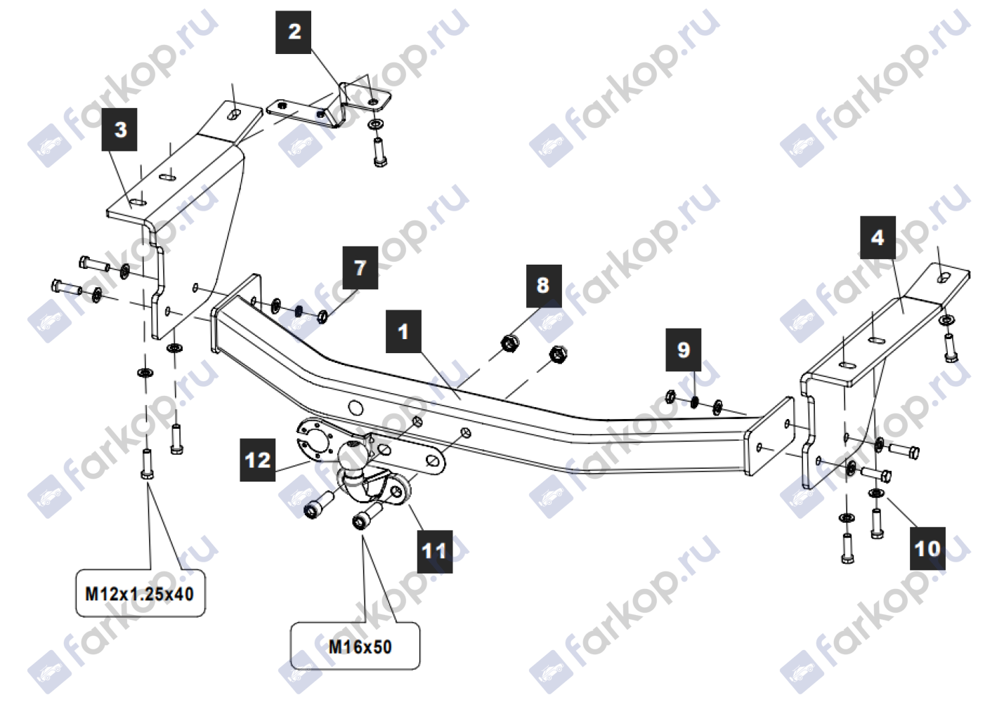 Фаркоп Baltex для Nissan Patrol 2010-2017 Арт. 15190021 15190021 в 