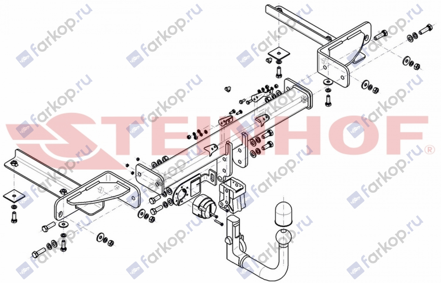 Фаркоп Steinhof для Opel Astra J GTC 2010-2016 Арт. O-104 O-104 в 