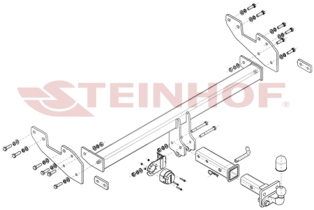 Фаркоп Steinhof для Toyota Hilux 2016-, (двойная кабина, без силового бампера) Арт. T-153 T-153 в 
