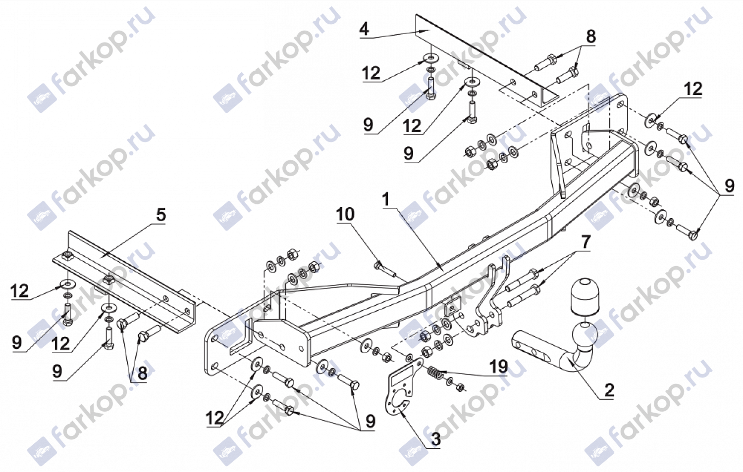 Фаркоп Auto-Hak для Opel Meriva 2010-2018 Арт. E 55 E 55 в 