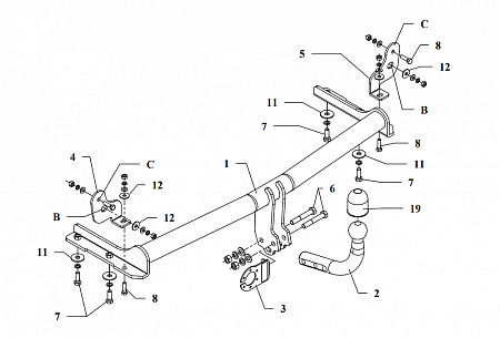 Фаркоп Auto-Hak для Volkswagen Polo (3,5 дв) 1999-2001 Арт. K 30 K 30 в 