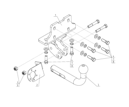 Фаркоп AvtoS для Toyota Land Cruiser Prado J150 2009- TY 42 в 