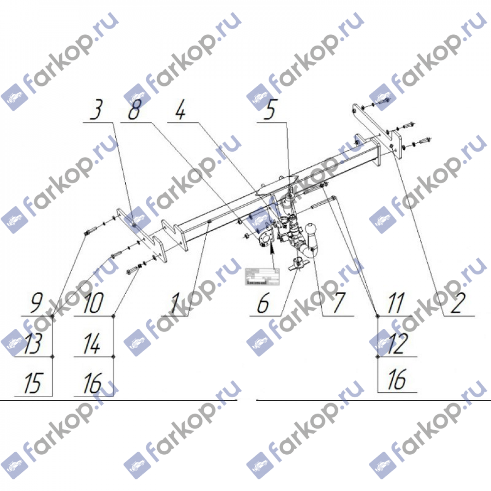 Фаркоп Oris для Volkswagen Passat (седан) 2011-2015 Арт. 2154-AK41 2154-AK41 в 