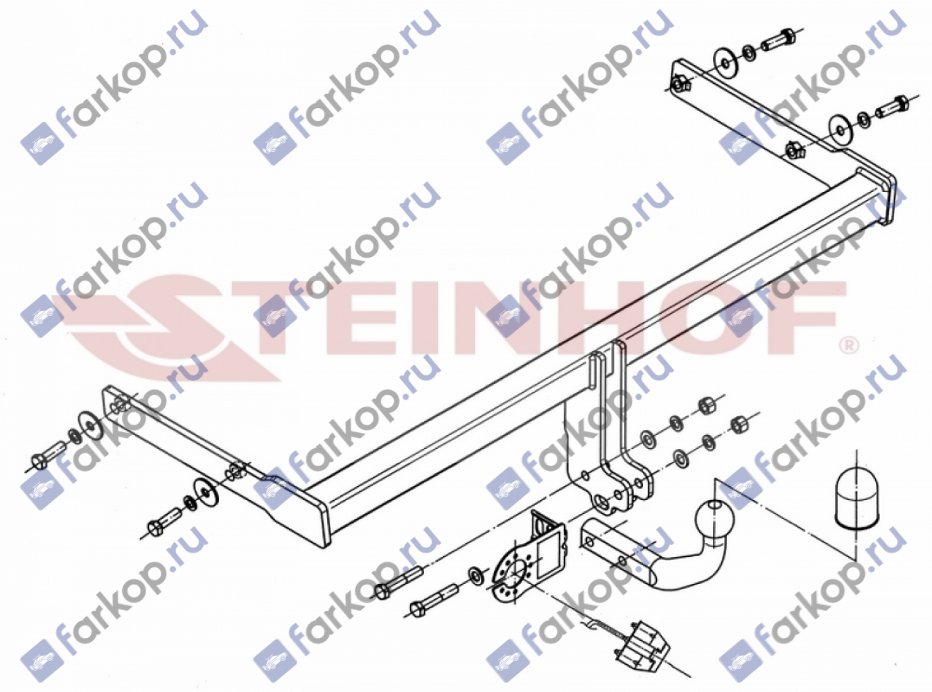 Фаркоп Steinhof для Skoda Yeti 2009-2018 Арт. S-355 S-355 в 