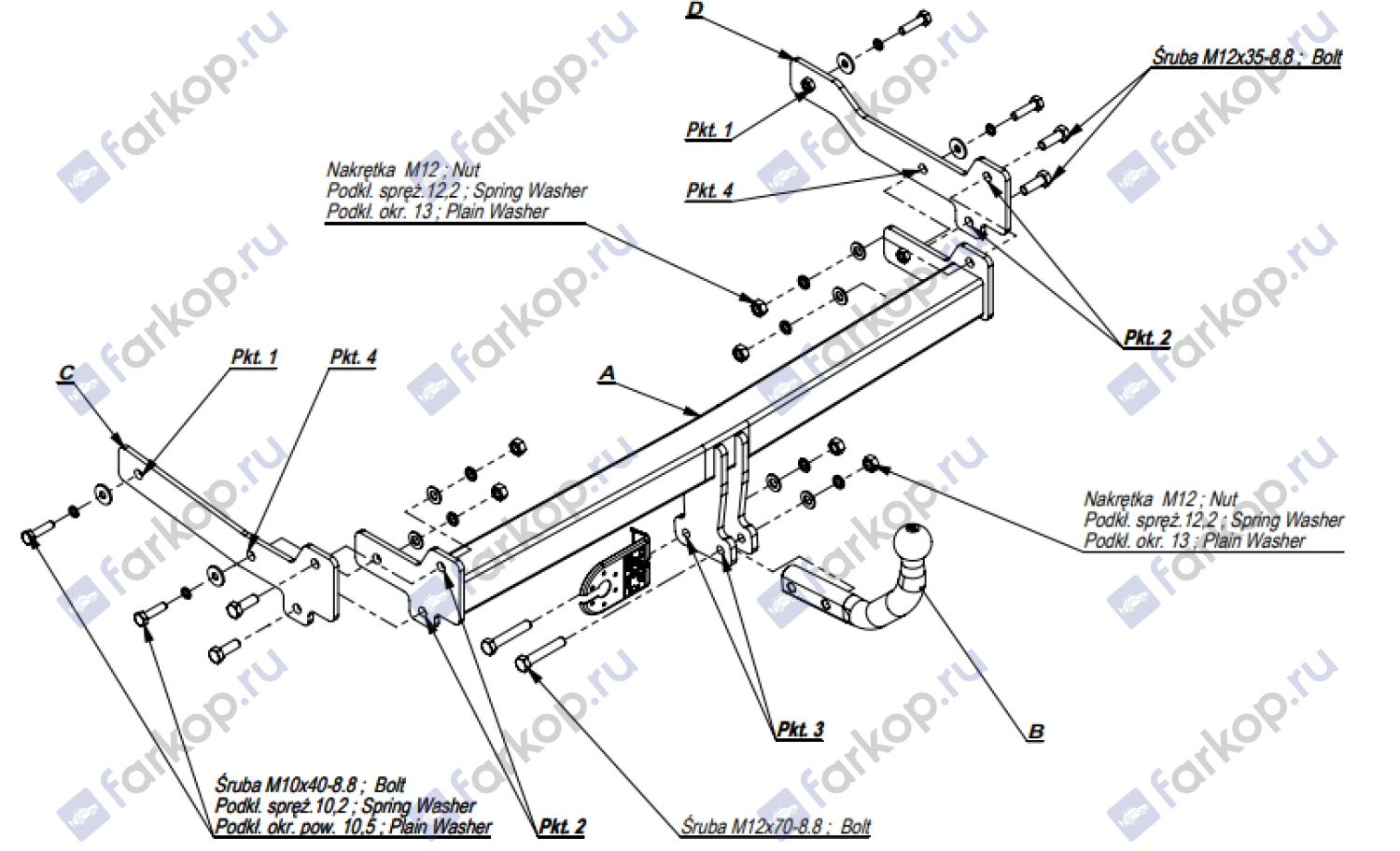 Фаркоп Imiola для Skoda Octavia Tour (4x4) 1996-2011 Z.010 в 