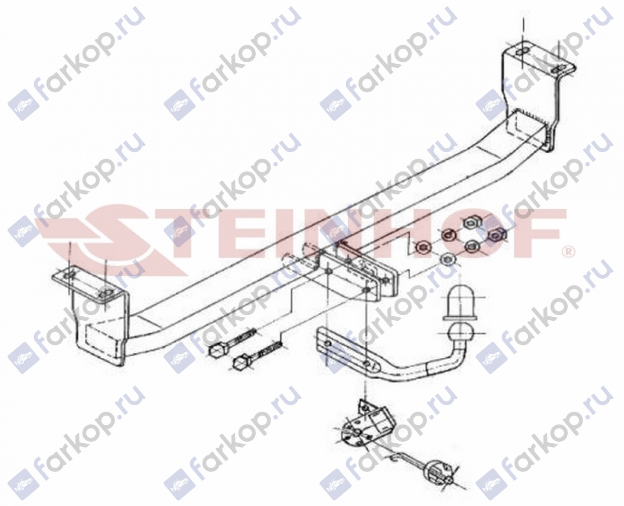 Фаркоп Steinhof для Toyota Corolla 2002-2007 Арт. T-120 T-120 в 