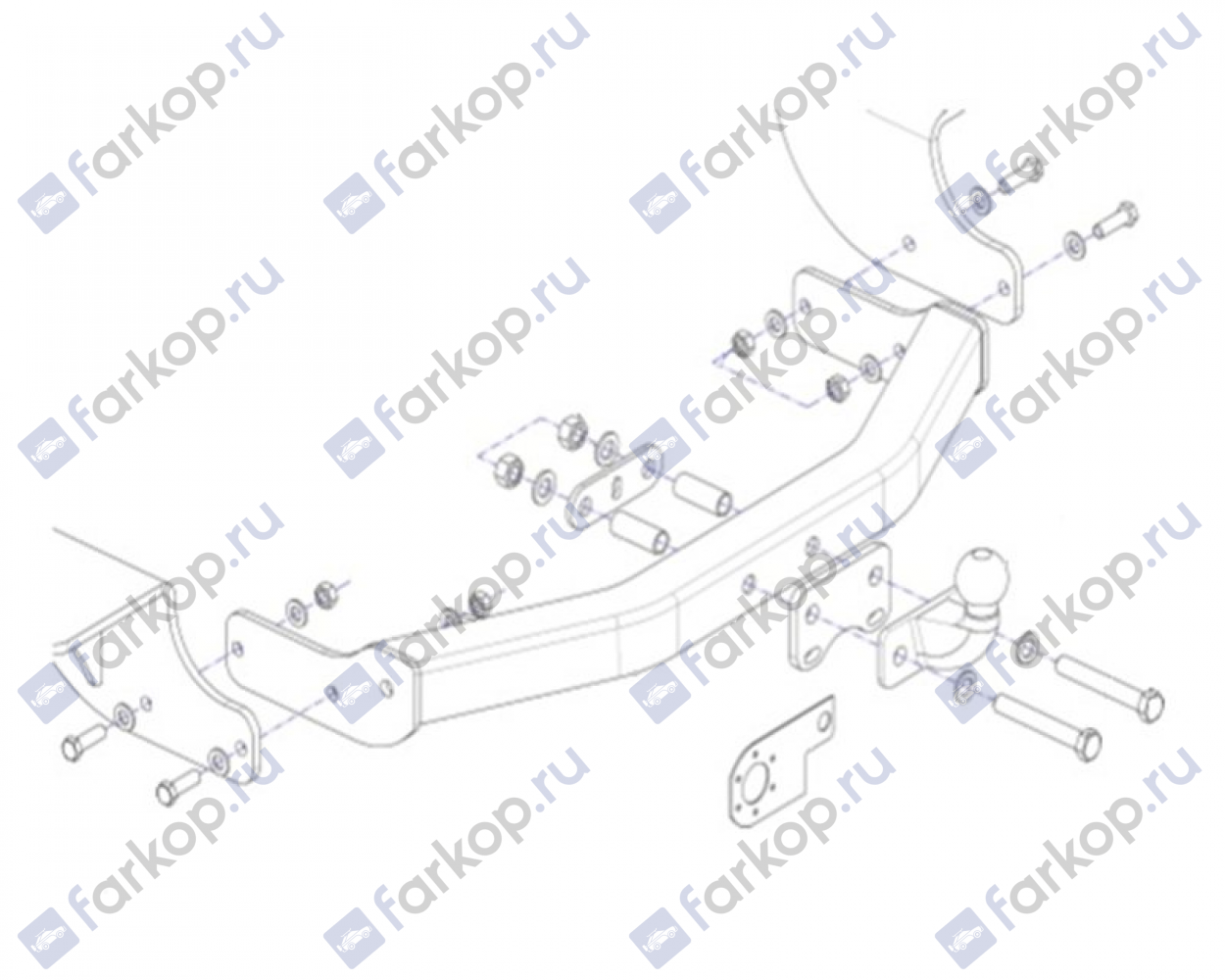 Фаркоп Oris для Geely Emgrand X7 2016-2018 Арт. 9011-F 9011-F в 