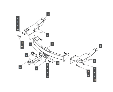 Фаркоп Baltex для Land Rover Range Rover Vogue 2003-2012 Арт. 349289 349289 в 