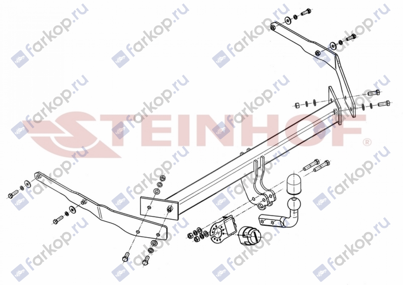 Фаркоп Steinhof для Ford Focus (универсал) 2011-2018 Арт. F-240 F-240 в 