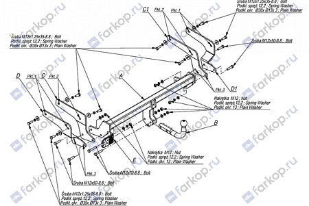 Фаркоп Imiola для Toyota RAV4 2019- Арт. T.072 T.072 в 