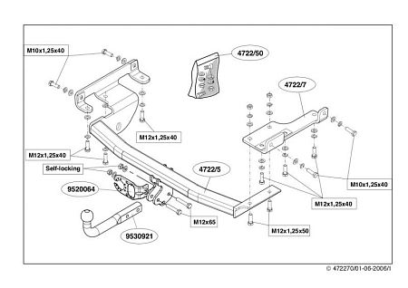 Фаркоп Brink для Nissan Murano 2005-2008 472200 в 