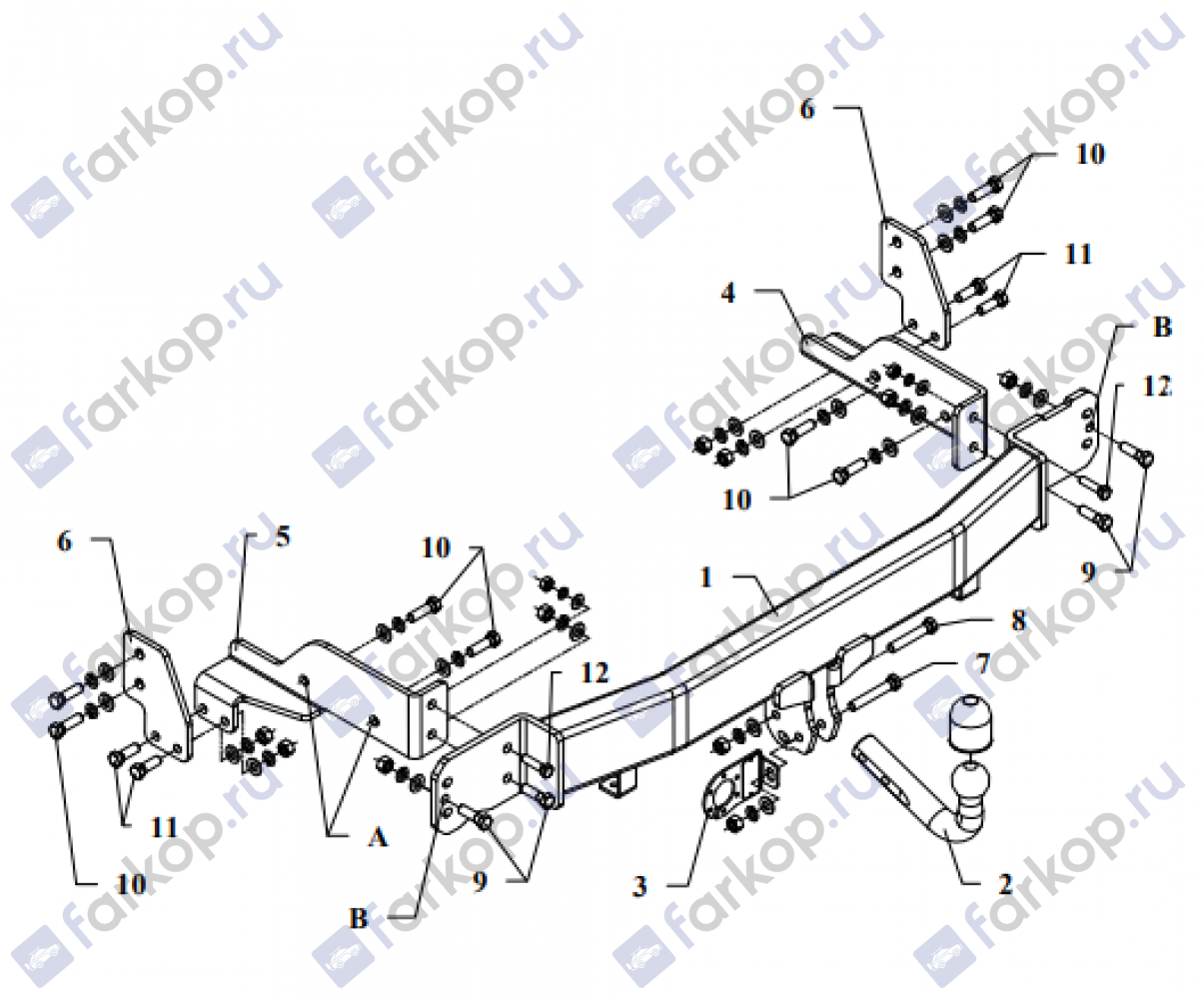 Фаркоп Auto-Hak для Kia Sorento 2006-2009 Арт. T 51 T 51 в 