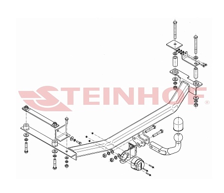 Фаркоп Steinhof для Honda Jazz 2008-2014 Арт. H-069 H-069 в 