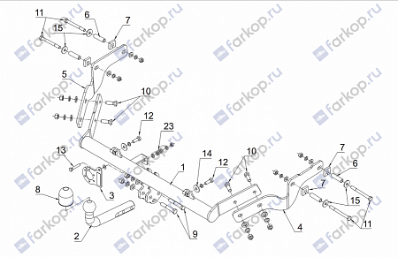 Фаркоп Auto-Hak для Citroen Berlingo 1997-2009, (L1) F 13 в 