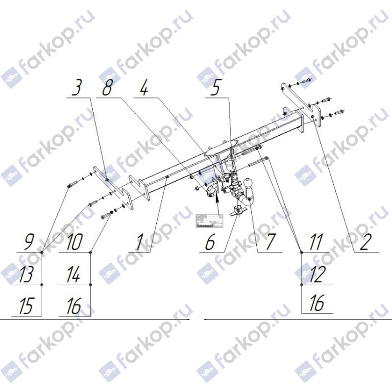 Фаркоп Oris для Volkswagen Passat (седан) 2011-2015 2154-AK41 в 