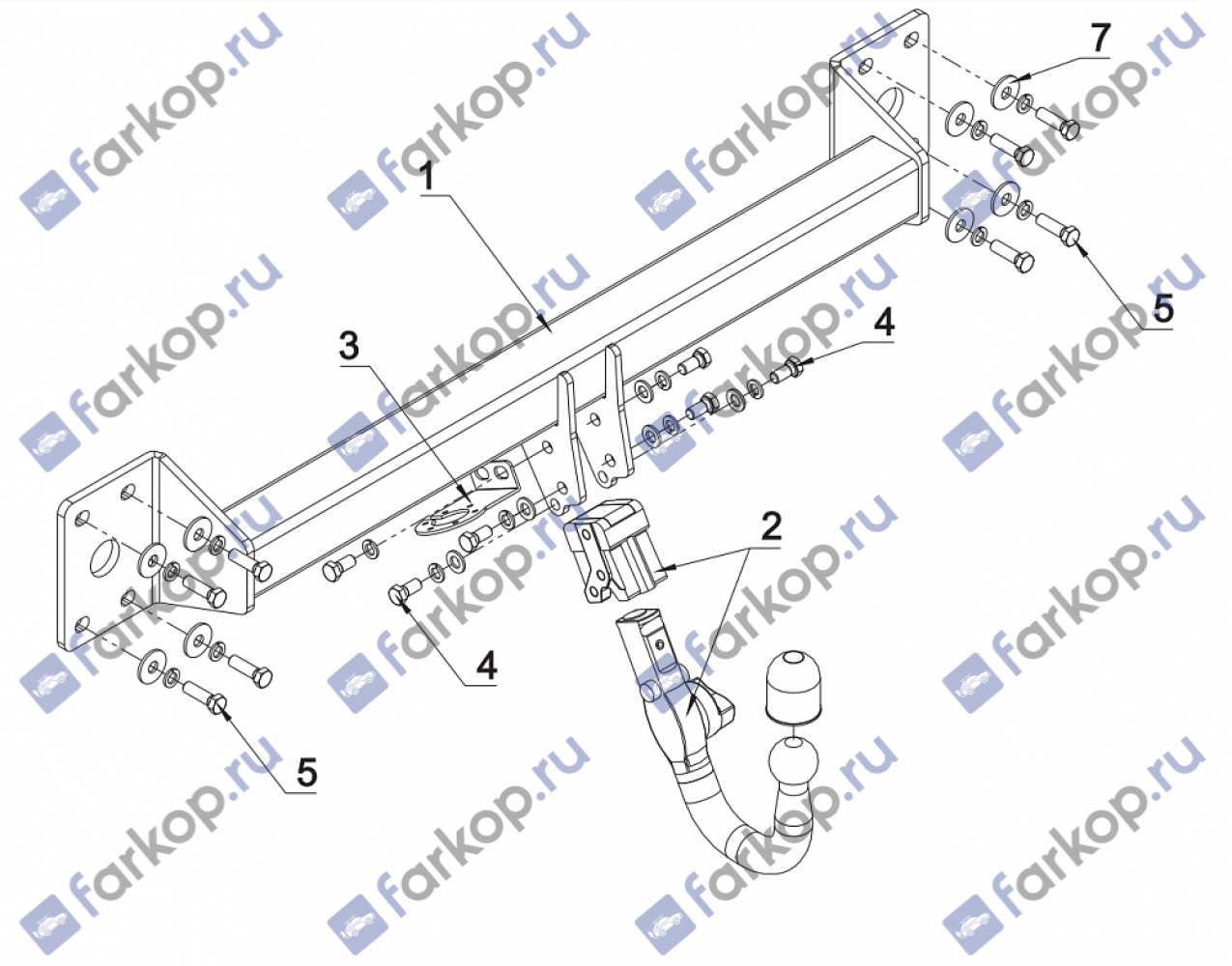 Фаркоп Auto-Hak для Audi Q7 2006-2015 Арт. A 25V A 25V в 