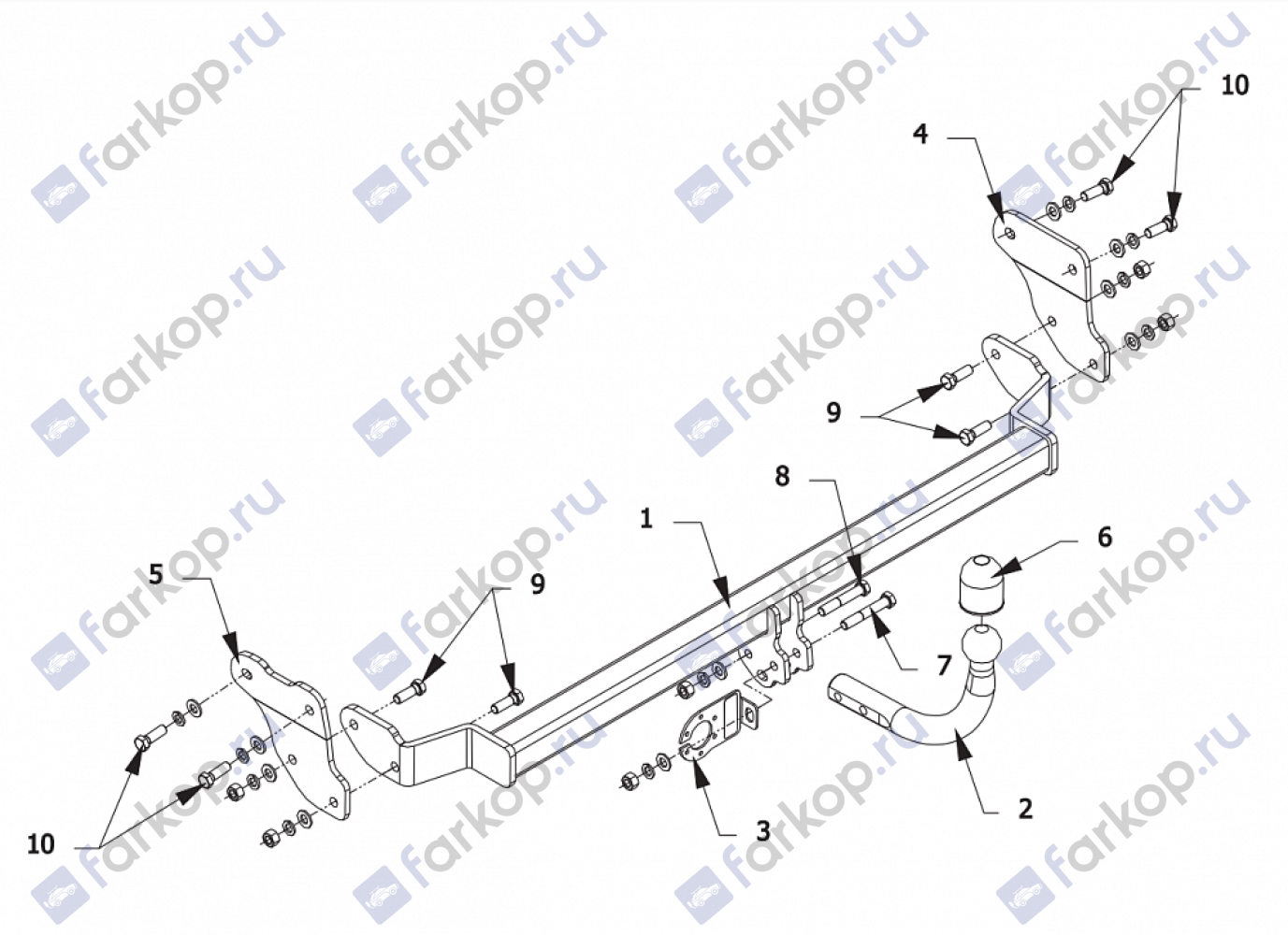 Фаркоп Auto-Hak для Kia Rio (5d) 2011-2016 Арт. T 62 T 62 в 