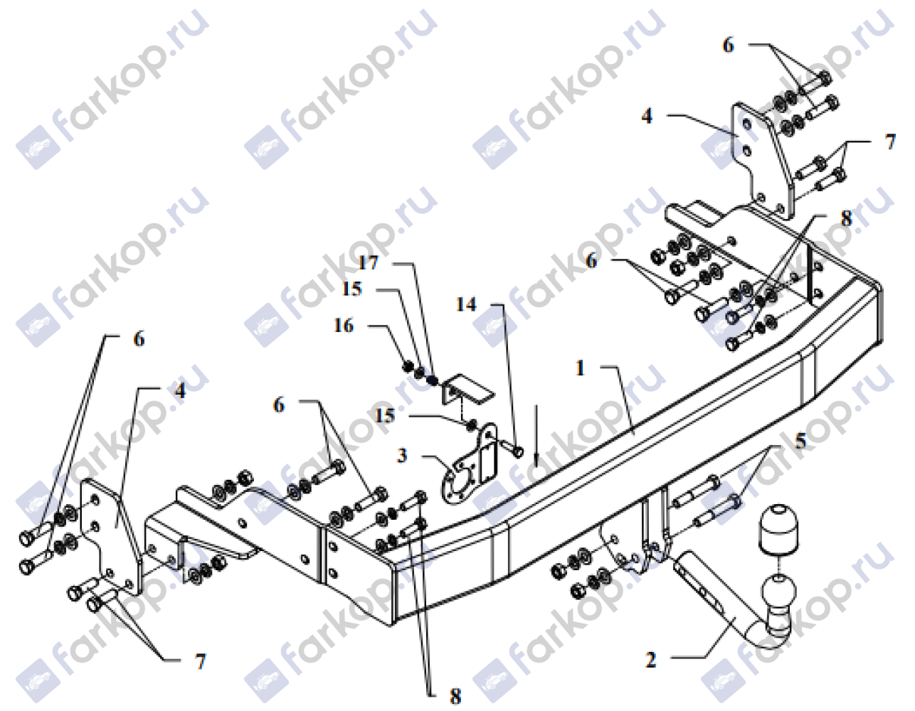 Фаркоп Auto-Hak для Kia Sorento 2002-2006 Арт. T 41 T 41 в 