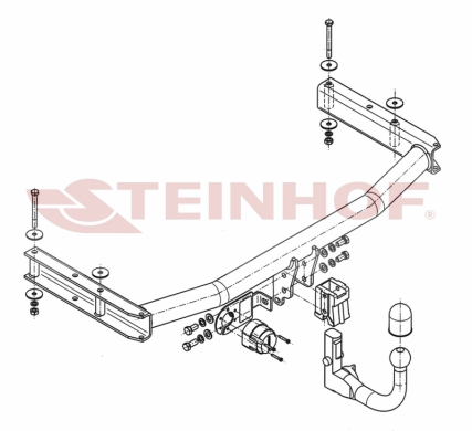 Фаркоп Steinhof для Audi A4 (седан, универсал, Quattro) 2004-2007 Арт. A-085 A-085 в 