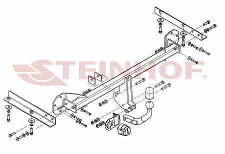 Фаркоп Steinhof для Honda Civic (5 дв.хетчбек) 2012-2015 Арт. H-042 H-042 в 