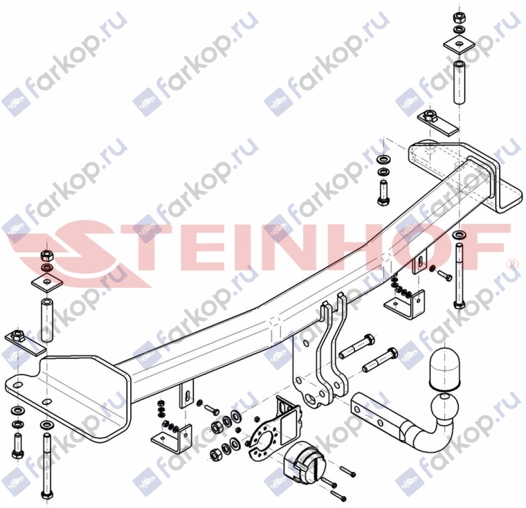 Фаркоп Steinhof для SsangYong Rexton 2014-2017 S-466 в 