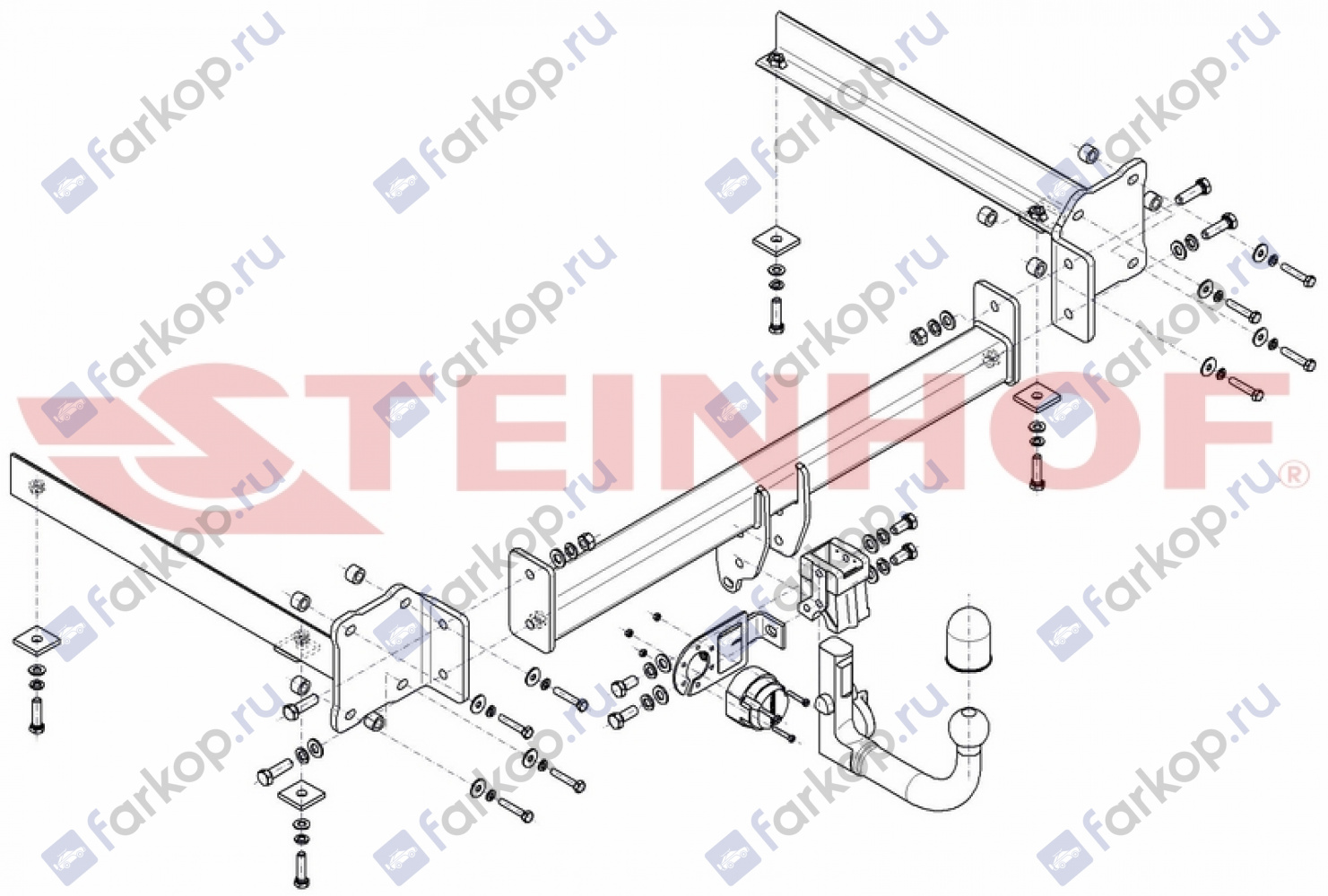 Фаркоп Steinhof для Audi A8 2002-2010 A-058 в 