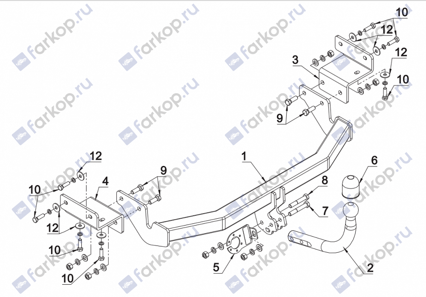 Фаркоп Auto-Hak для Hyundai i30 (3,5 дв) 2012-2017 Арт. J 65 J 65 в 