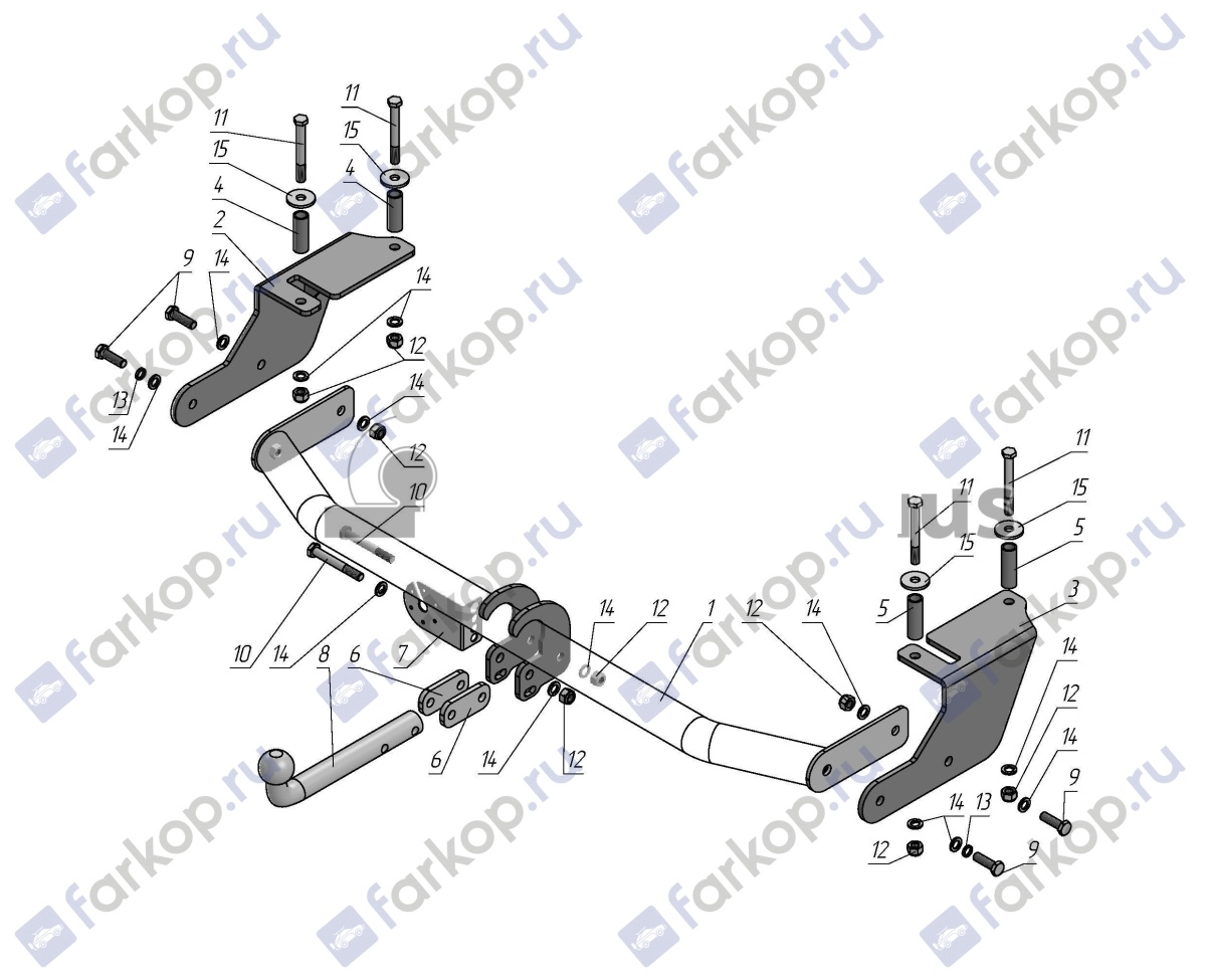 Фаркоп Лидер Плюс для Ford Ecosport 2012-2018 Арт. F124-A F124-A в 