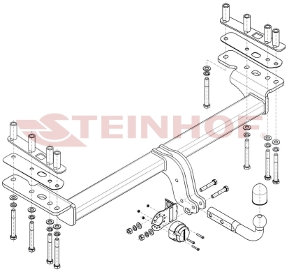 Фаркоп Steinhof для Land Rover Discovery Sport 2014-2019 (кроме авто с п/р запасным колесом) Арт. L-104 L-104 в 