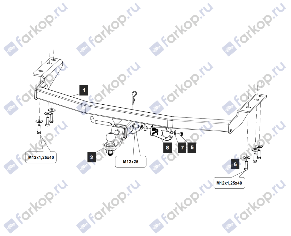 Фаркоп TowRus для Infiniti JX35 2012-2014 159353 в 