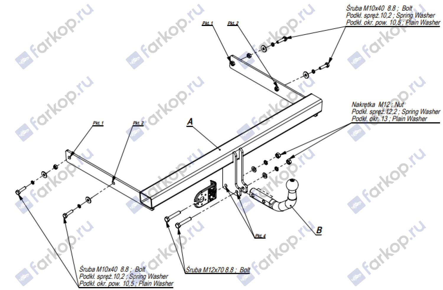 Фаркоп Imiola для Skoda Superb (лифтбек, универсал) 2008-2015 Арт. Z.013 Z.013 в 